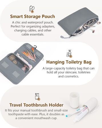 Органайзери для валізи Anjing Compression Cubes - 10 шт., компресійні кишені для подорожей, сірі