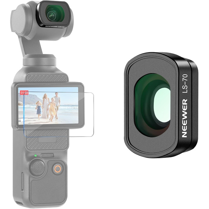 NEEWER Набір фільтрів ND для DJI Osmo Pocket 3: ND2-32, CPL, 0.72x, 112° Ширококутний об'єктив, 2 захисні плівки