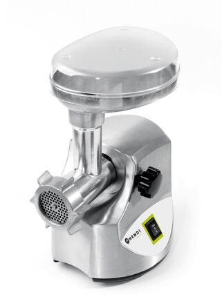 М'ясорубка електрична HENDI з насадками для ковбас, стейків та 3 трубочками для фаршу, 400 Вт, рожева