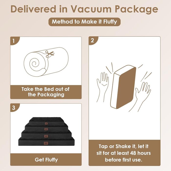 Ортопедичне ліжко для собак середніх порід EHEYCIGA 89x58x9 см, м'яке, миється, для переноски, чорне