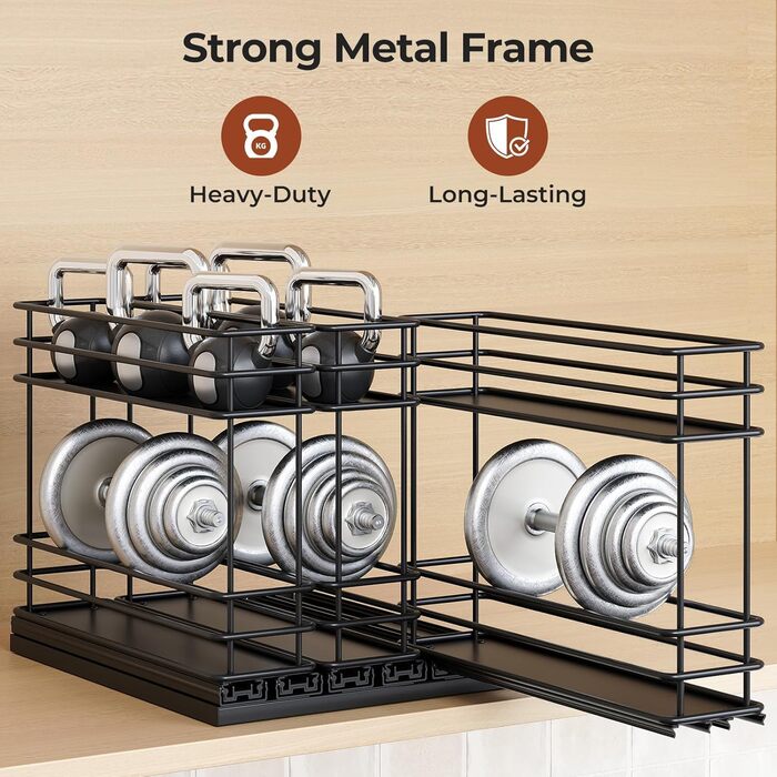 Організатор для спецій Orimade, висувна полиця для спецій, 3 шт. Чорний колір