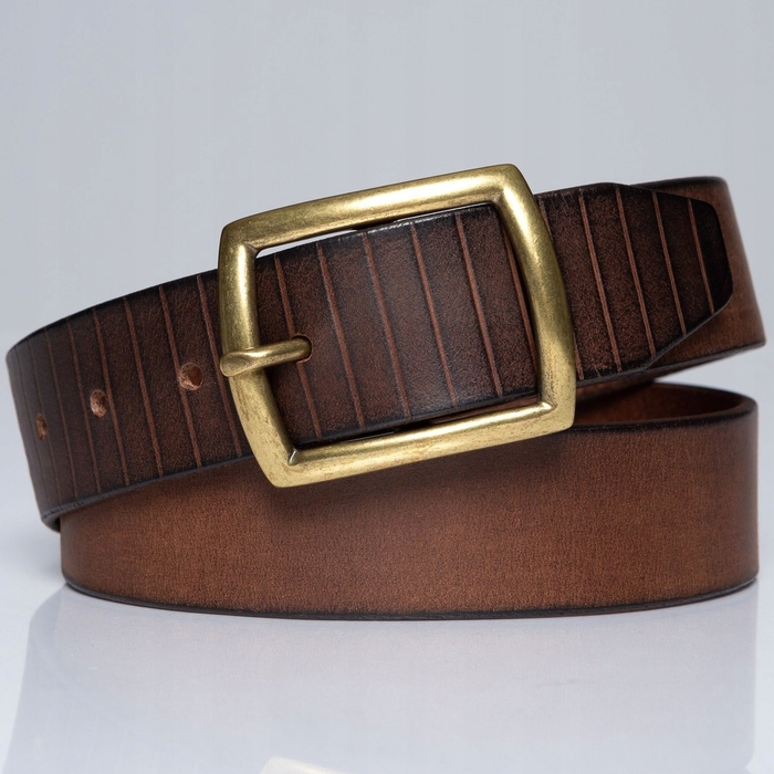 Чоловічий шкіряний ремінь Mustang BELT, класичний, коричневий, 110 см