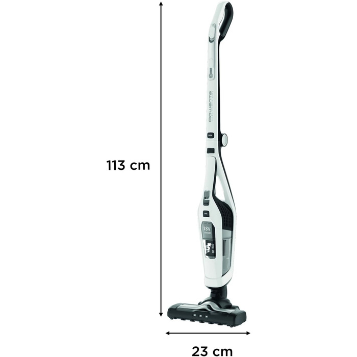 Rowenta RH6737 Dual Force 2-in-1 Cordless Stick Vacuum | Integrated Handheld Vacuum | Foldable Handle | Very Lightweight – Only 2.5 kg | LED Lighting | White