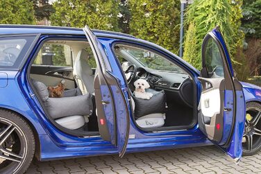 Автокрісло для собак та котів Bella Schwarz, чорний, штучна шкіра, 55x55 см, універсальне, миється