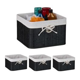Relaxdays Bamboo Storage Basket Set