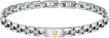 Браслет чоловічий Maserati JEWELS з нержавіючої сталі з позолотою, сірий - JM420ATH05