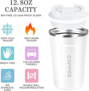 Термокружка Flintronic 510 мл з подвійними стінками, з нержавіючої сталі, з кришкою, для кави та чаю