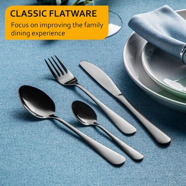 Набір столових приборів Velaze, 24 штуки, нержавіюча сталь 18/10, набір столових приборів на 6 осіб (ложки, виделки, ножі, чайні ложки), полірований, з подарунковою коробкою, придатний для миття в посудомийній машині