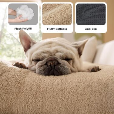 Килимок для собак BEDSURE XL - великий лежак для собак, килимок для собак, м'яка лежанка для собак з антиковзким дном, 104x69x8 см (119x74x8 см, верблюжий)