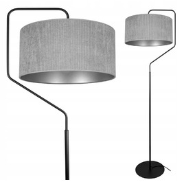 Сучасна торшерна лампа Glimex, патрон E27, 60 Вт, чорний, сріблястий, сірий