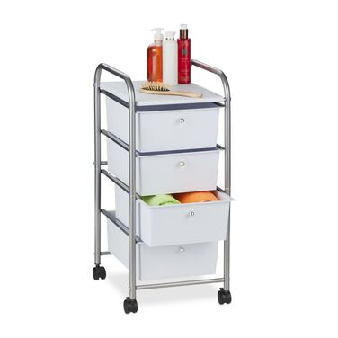 Relaxdays Rolling Cart with 4 Drawers