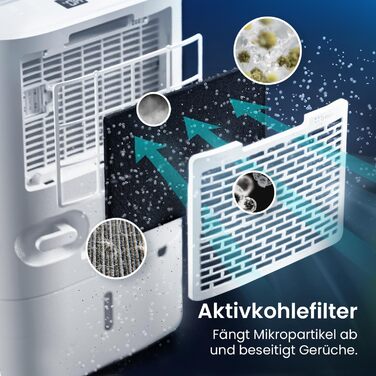 Електричний осушувач повітря Cosi Home - 25 л/добу, з датчиком вологості, таймером, для захисту від вологи та плісняви