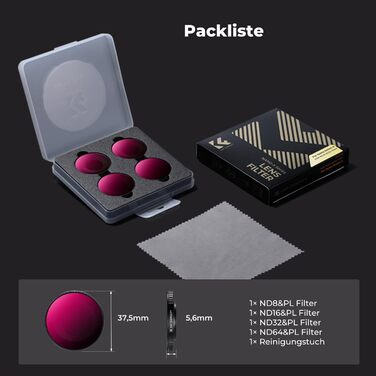 Набір фільтрів K&F Concept ND для DJI Osmo Action 6: ND8, ND16, ND32, ND64 (з поляризацією)