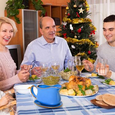 Porcelain sauce dish with drip-free spout for sauces, ceramic, for warming sauces, salad dressings, milk and more, microwave and dishwasher safe, (Ceylon Blue)
