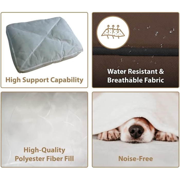 Ліжко для собак Ellie-Bo, XXL, зелене з коричневими паспалями, 117x75x10 см, з м'яким, пральним матрацом та водонепроникним покриттям Oxford