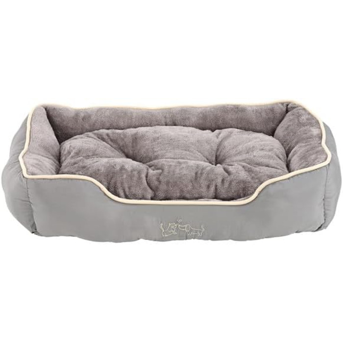 Килимок для собак та котів Dehner Lieblinge Sammy, 61x48x18 см, поліестер (сірий), розмір L 75x58x19 см