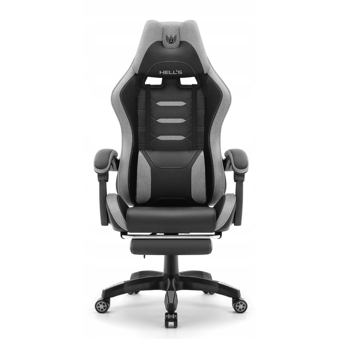 Ігрове крісло HELL'S CHAIR HC-1039 2.0 Black-Grey, тканина