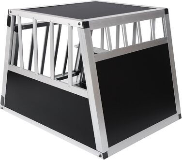 Кія для собак, переноска для собак, алюмінієва переноска для авто, переноска для дому, переноска для малих/середніх собак та котів 54x69x51 см з безпечним замком, легка та стабільна, чорна