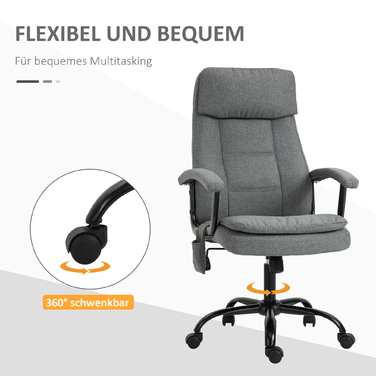 Vinsetto Massage Office Chair, Ergonomic Desk Chair, Adjustable Gaming Chair, Grey | Aosom