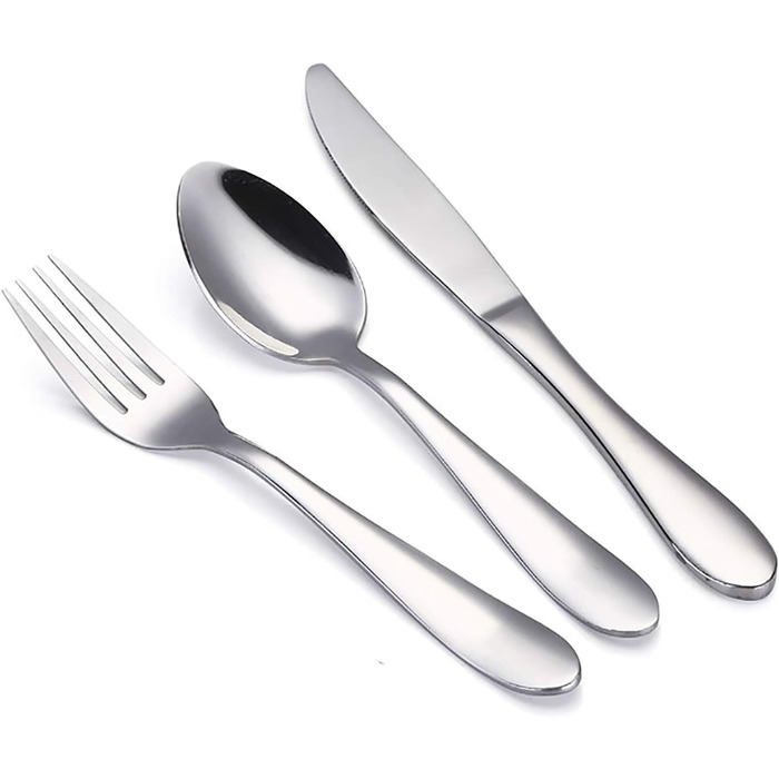 VANRA Набір дитячого посуду з нержавіючої сталі 18/10 (3 шт.): ложка, виделка, ніж