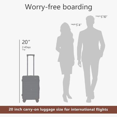 Жорсткий валіза ручної огляду з 4 колесами-спіннерами, TSA-замок, легкий, для подорожей