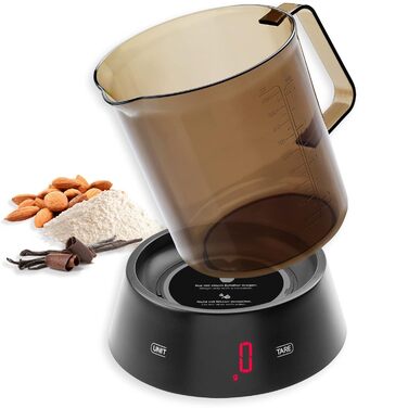 Digital Measuring Cup Scale | Dishwasher-Safe Measuring Cup with Weighing Station | 1 L and max. 3 kg