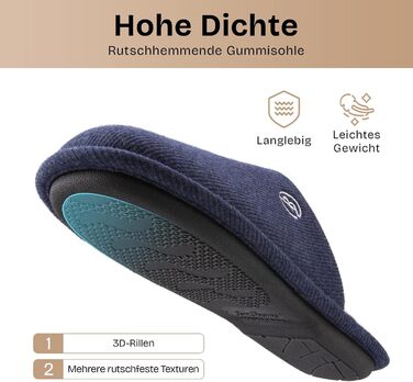 Чоловічі тапочки-шкарпетки EverFoams з м'якою піною Memory Foam, 42/43 EU, темно-синій
