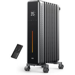 Dreo Oil Radiator, Energy-Saving, 2000W Electric Heater with 9 Fins, 3 Heat Settings, 4 Modes, 24h Timer, Overheat and Tip-Over Protection, Quiet Electric Radiator Heater with Thermostat, OH521