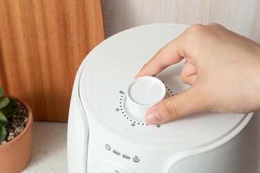 Фритюрниця без олії Mini 1.8L з таймером та функцією підігріву | Airfryer 1200W | Економія енергії та швидкість | Біла