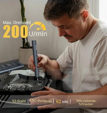 Електричний шуруповерт-прецизійний набір викруток Torx, Triwing, Pentalobe для iPhone, MacBook, ноутбуків, консолей Xbox, PS4, Switch та окулярів