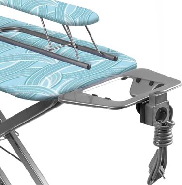 Прасувальна дошка KADAX 120x30 см з підставкою для рукавів 49x11 см, стійкий прасувальний стіл для парогенераторів, складаний, з регулюванням висоти та термостійкою підставкою, колір Mint