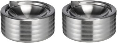 Попільничка з кришкою Bambelaa, сталева, для бару, 1 або 2 шт.