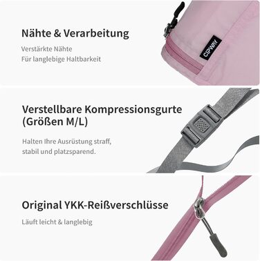 Органайзер для валізи Cipway, 5 шт. Кулічки для одягу для подорожей, нейлон, сірий (5шт, м'ятно-рожевий)