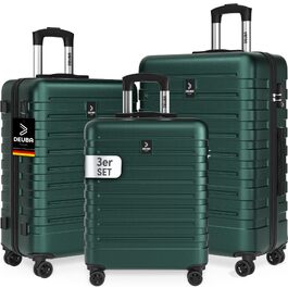 Набір дорожніх валіз Deuba TRAVEL з жорстким корпусом, 3 предмети, темно-зелений
