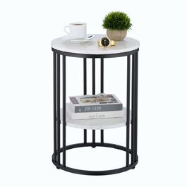 Relaxdays Side Table with Marble Look