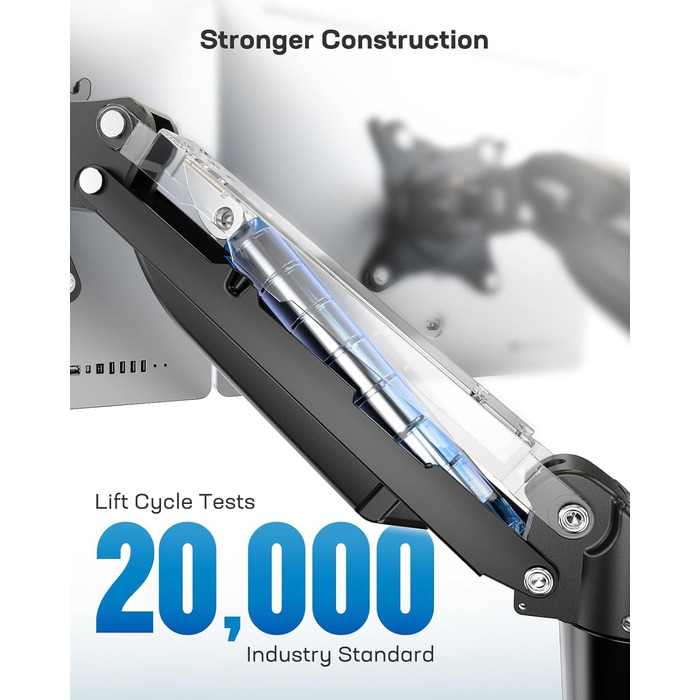 Кріплення для монітора HUANUO - 2 монітори, 13-32 дюйми, гнучкий, VESA 75/100, чорний