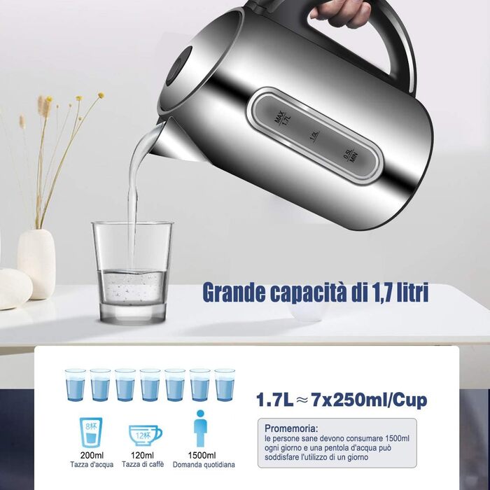 Електрочайник EXTRASTAR з нержавіючої сталі, 1.7 л (1739)