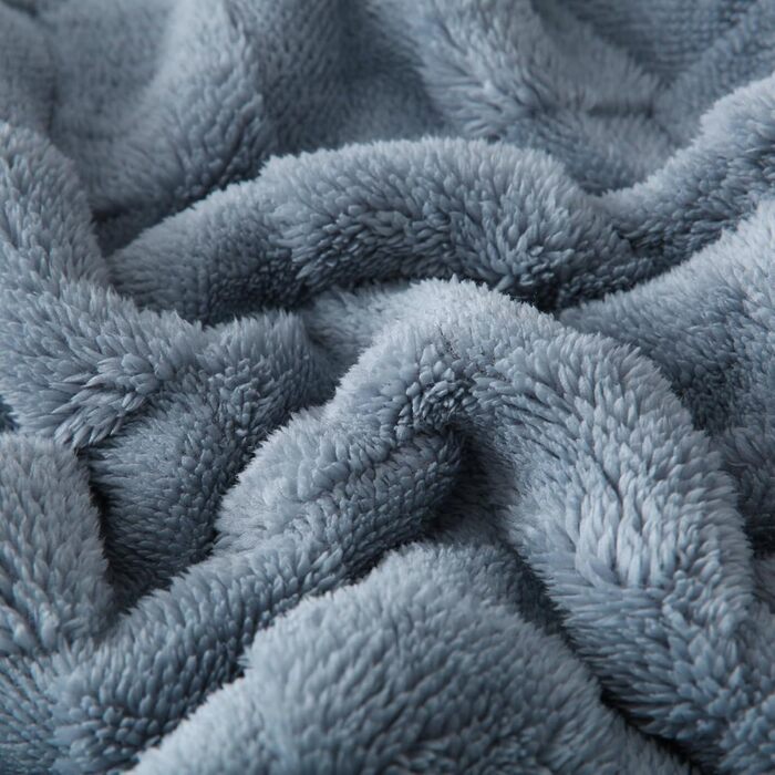 Плед Gracelife Sherpa-Fleecedecke: м'який, пухнастий, 152,4 x 203,2 см, великий, теплий, для дивану, всі сезони, колір: брудно-блакитний