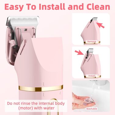 Електричний тример для тіла та обличчя 3-в-1 для жінок, рожевий