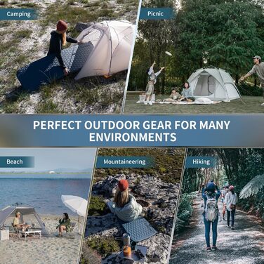 Naturehike Yugu: Надувний килимок для кемпінгу та трекінгу, 3.5 см, блакитний