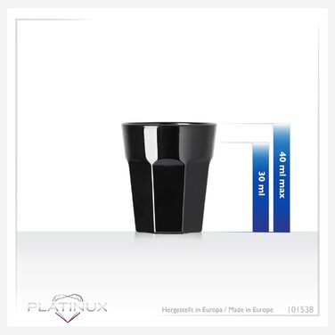 Чорні келихи для шампанського PLATINUX (набір 6 шт, 210 мл)