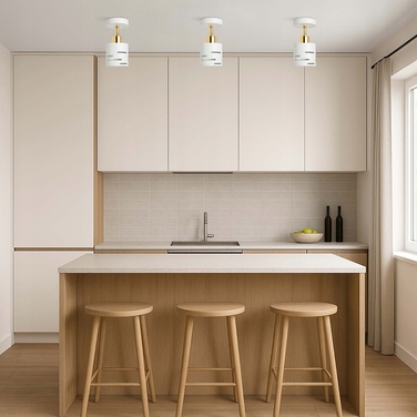 Настінний світильник 2в1 та підвісна стельова лампа E27, біло-золотий гламур