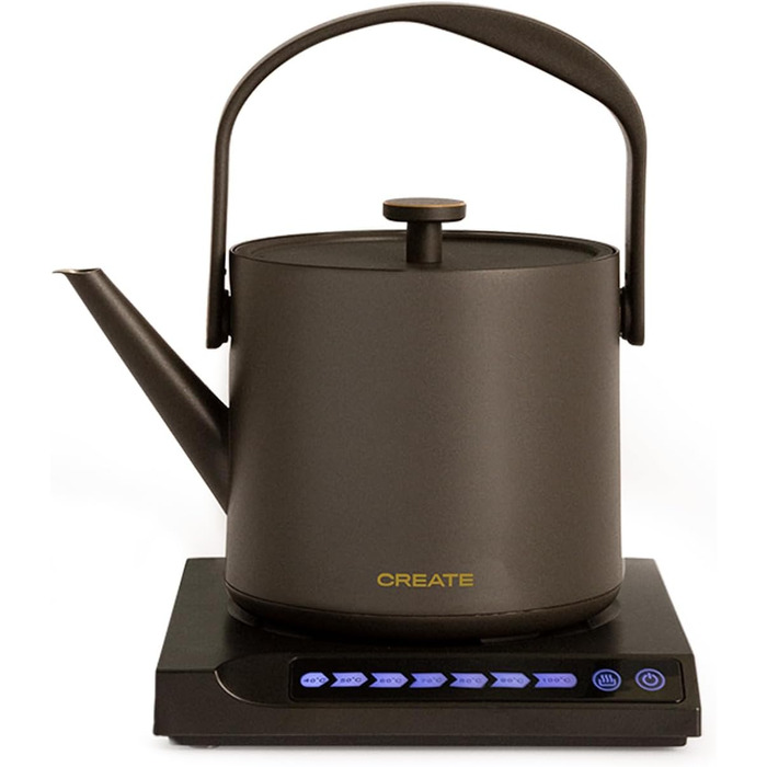 CREATE Electric Kettle 0.5L White - Keep Warm, Safety System, Thermostat, Digital Display, Temperature Indicator, 880W