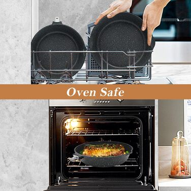 Сковорода з кришкою 24 см, антипригарне покриття, знімний ручка, підходить для всіх типів плит