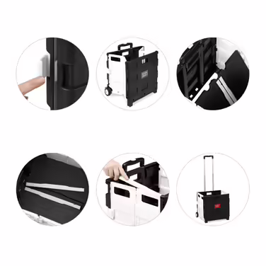 Relaxdays Folding Shopping Trolley with Wheels