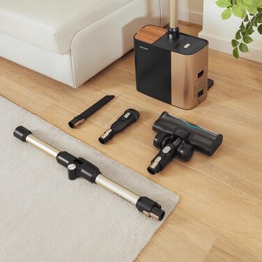 Бездротовий пилосос Cecotec Conga Rockstar 5500 Hurricane Station Flex Max з самостійною станцією очищення, 220AW, 700W, 90 хв роботи, антизаплутана щітка, гнучкий шланг, циклонна технологія