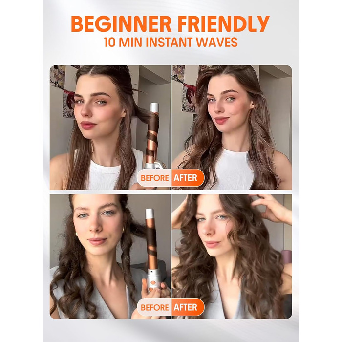 SHEGLAM Автоматичний локон для волосся, 25 мм, для довгого волосся, до 220°C, локон-вінцель, Dual Voltage