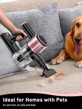 Бездротовий пилосос 8-в-1, потужний, легкий, з LED-дисплеєм, 3 режими, 45 хв, для дому, твердих поверхонь, килимів, шерсті тварин