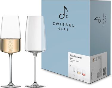 Zwiesel Glas Sparkling Wine Glass Light & Fresh Vivid Senses (Set of 2), delicate sparkling wine glasses, dishwasher-safe Tritan crystal glasses, Made in Germany (Art. No. 122430)