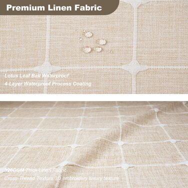 Штора для душу Boho бежева, льон, 120x180 см - сільський стиль, з пензликами